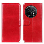 Phone Stand Case Wallet for OnePlus 11 5G, Crazy Horse Texture Magnetic Clasp PU Leather + TPU Shockproof Cover
