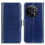 Phone Stand Case Wallet for OnePlus 11 5G, Crazy Horse Texture Magnetic Clasp PU Leather + TPU Shockproof Cover