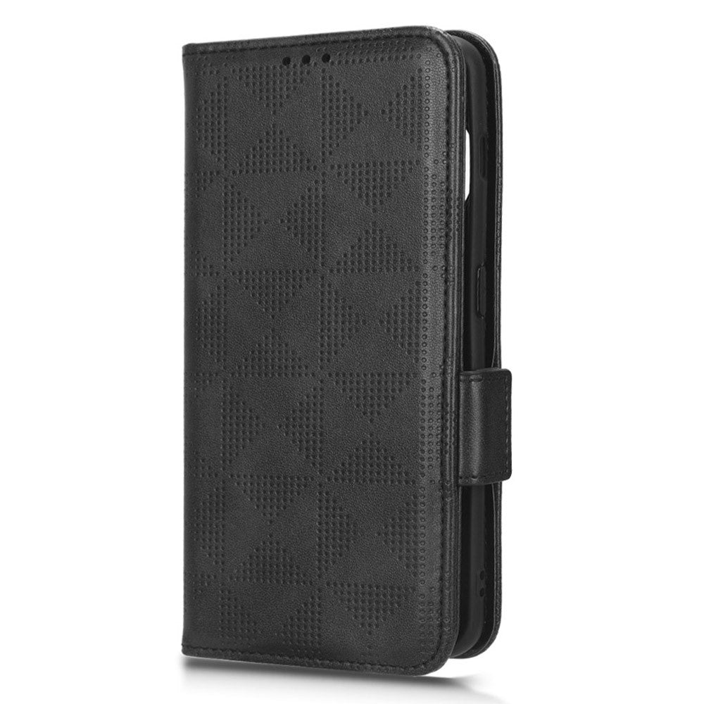 For OnePlus 11 5G Cell Phone Case Imprinted Triangle Pattern Phone Cover PU Leather Wallet with Wrist Strap