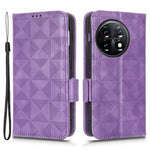 For OnePlus 11 5G Cell Phone Case Imprinted Triangle Pattern Phone Cover PU Leather Wallet with Wrist Strap