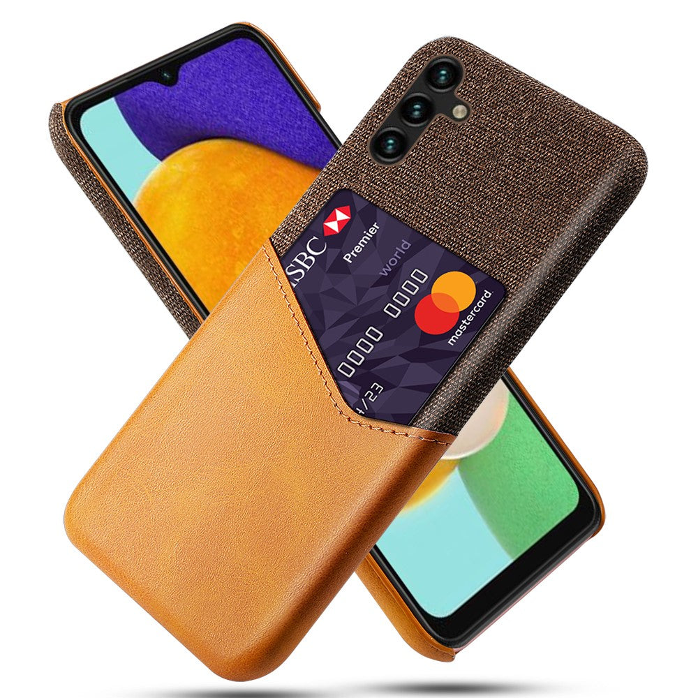 Til Samsung Galaxy A34 5G Tekstureret Stof Kortholder Telefoncover PU Læderbelagt Hårdt PC Telefoncover