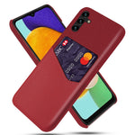 Til Samsung Galaxy A34 5G Tekstureret Stof Kortholder Telefoncover PU Læderbelagt Hårdt PC Telefoncover