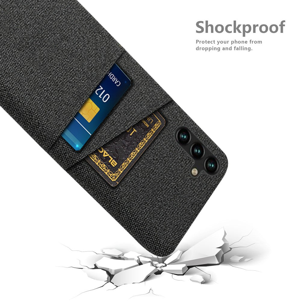 Mobilmobilskal för Samsung Galaxy A34 5G, reptåligt bakstycke med tygstruktur, korthållare