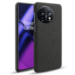 For OnePlus 11 5G Non-slip Slim Cell Phone Case Solid Color Hard PC+Cloth Shockproof Phone Cover