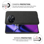For OnePlus 11 5G Non-slip Slim Cell Phone Case Solid Color Hard PC+Cloth Shockproof Phone Cover