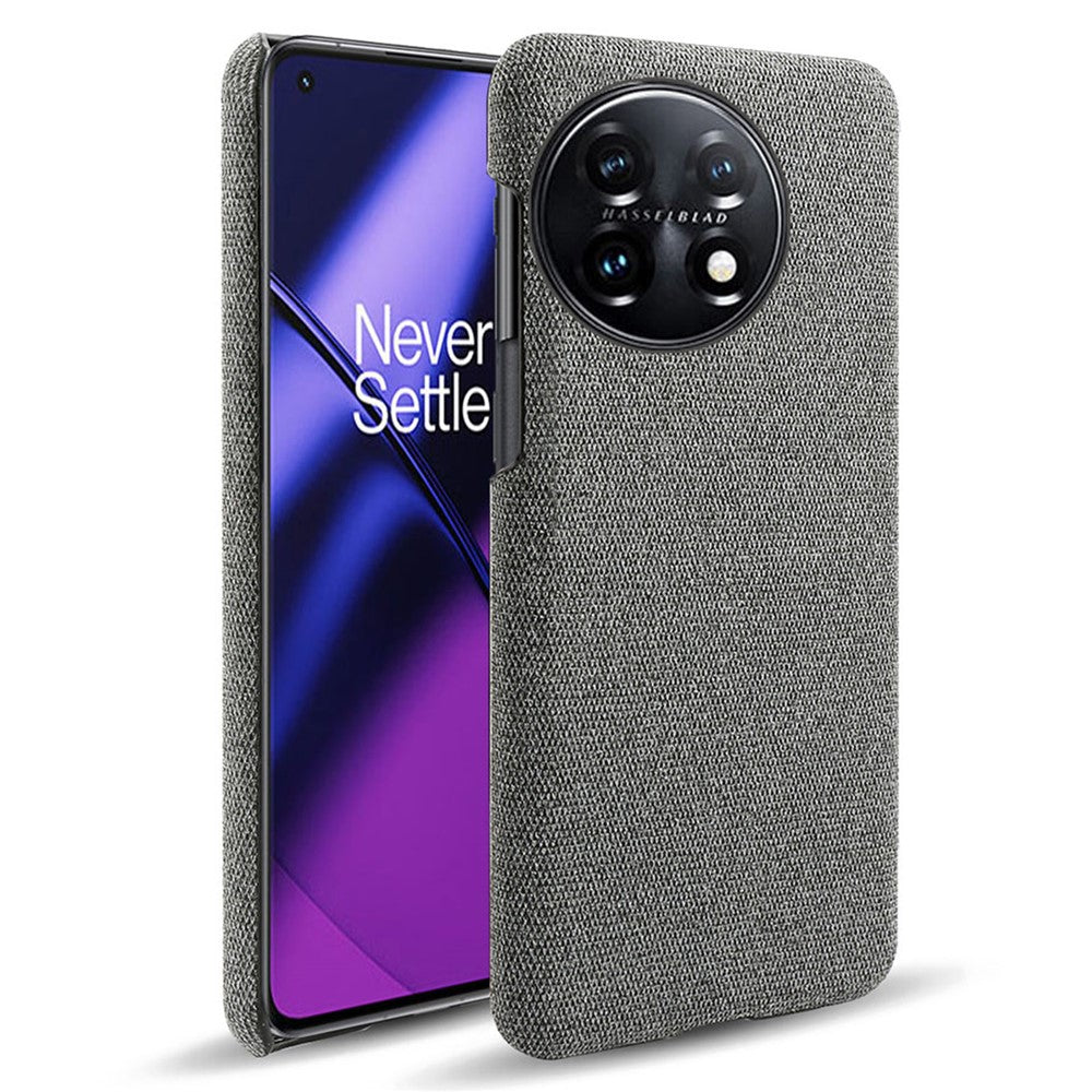 For OnePlus 11 5G Non-slip Slim Cell Phone Case Solid Color Hard PC+Cloth Shockproof Phone Cover