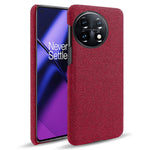 For OnePlus 11 5G Non-slip Slim Cell Phone Case Solid Color Hard PC+Cloth Shockproof Phone Cover