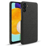 Solid Color Cloth Texture Phone Back Cover For Samsung Galaxy A34 5G, Hard PC+Cloth Protective Phone Case