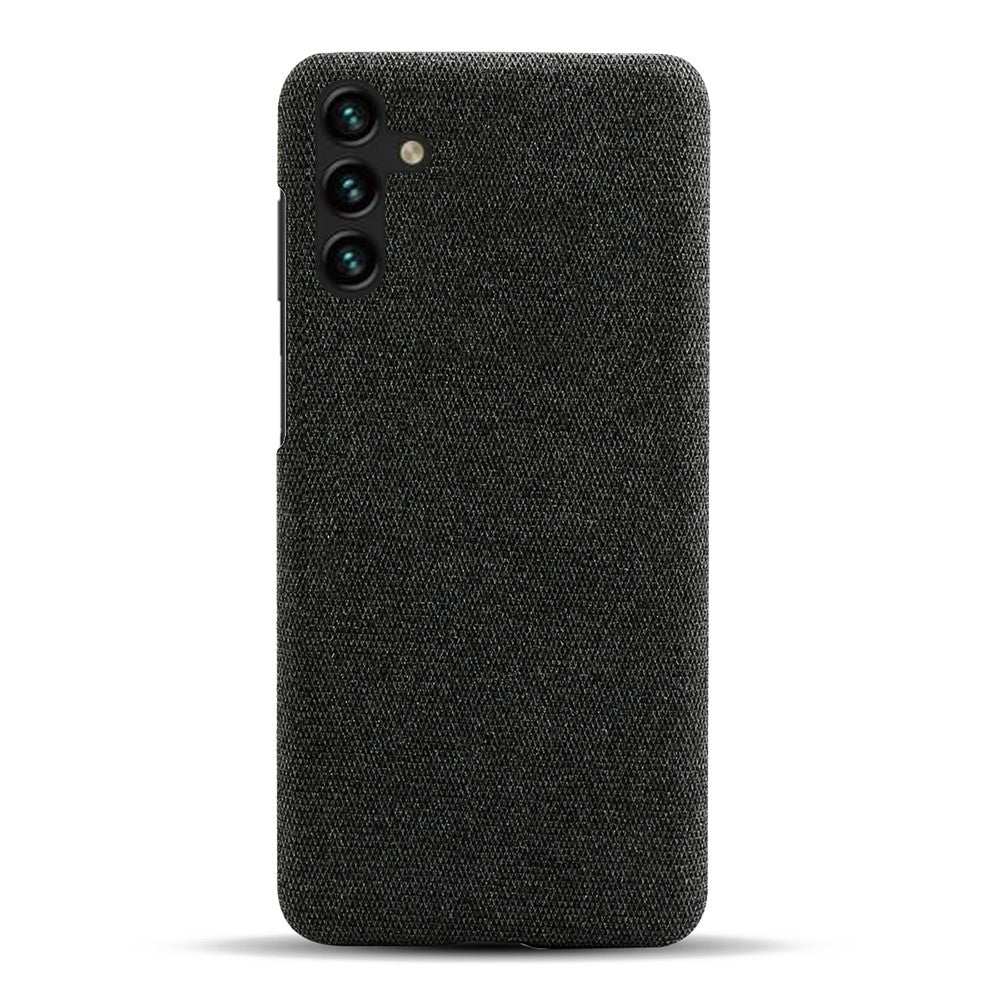 Solid Color Cloth Texture Phone Back Cover For Samsung Galaxy A34 5G, Hard PC+Cloth Protective Phone Case