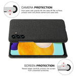 Solid Color Cloth Texture Phone Back Cover For Samsung Galaxy A34 5G, Hard PC+Cloth Protective Phone Case