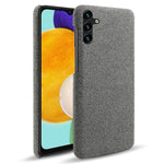 Solid Color Cloth Texture Phone Back Cover For Samsung Galaxy A34 5G, Hard PC+Cloth Protective Phone Case