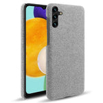 Solid Color Cloth Texture Phone Back Cover For Samsung Galaxy A34 5G, Hard PC+Cloth Protective Phone Case