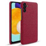Solid Color Cloth Texture Phone Back Cover For Samsung Galaxy A34 5G, Hard PC+Cloth Protective Phone Case
