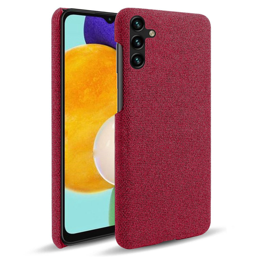 Solid Color Cloth Texture Phone Back Cover For Samsung Galaxy A34 5G, Hard PC+Cloth Protective Phone Case