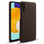 Solid Color Cloth Texture Phone Back Cover For Samsung Galaxy A34 5G, Hard PC+Cloth Protective Phone Case