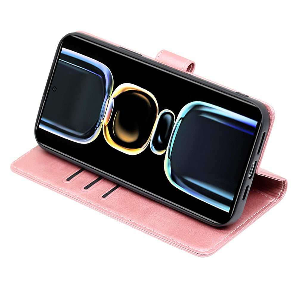 PU Leather Phone Case for Xiaomi Poco F5 Pro 5G / Redmi K60 Pro 5G / K60 5G Calf Texture Stand Wallet Mobile Phone Cover