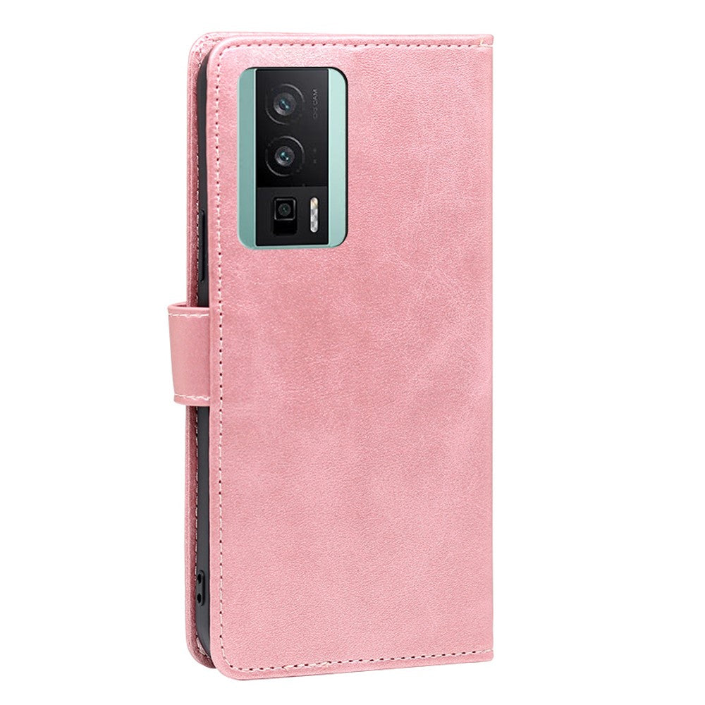 PU Leather Phone Case for Xiaomi Poco F5 Pro 5G / Redmi K60 Pro 5G / K60 5G Calf Texture Stand Wallet Mobile Phone Cover