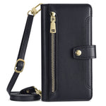 Shockproof Phone Case for OnePlus 11 5G, Zipper Pocket Card Slots Flip Leather Phone Cover with Straps