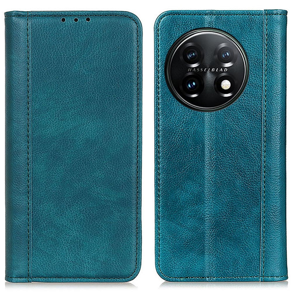 OnePlus 11 5G Split Läder Stativ Mobilskal Litchi Texture Plånboksskyddsfodral