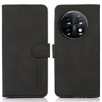 KHAZNEH PU-läderskal till OnePlus 11 5G med texturerat magnetiskt spänne och stativ, plånboksfodral
