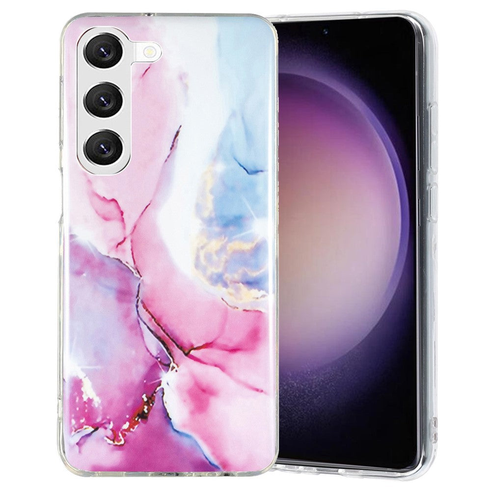 For Samsung Galaxy S23+ IMD Marble Pattern TPU Case Back Protector Bump Proof Phone Cover