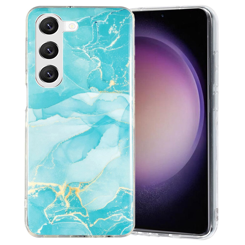 For Samsung Galaxy S23+ IMD Marble Pattern TPU Case Back Protector Bump Proof Phone Cover