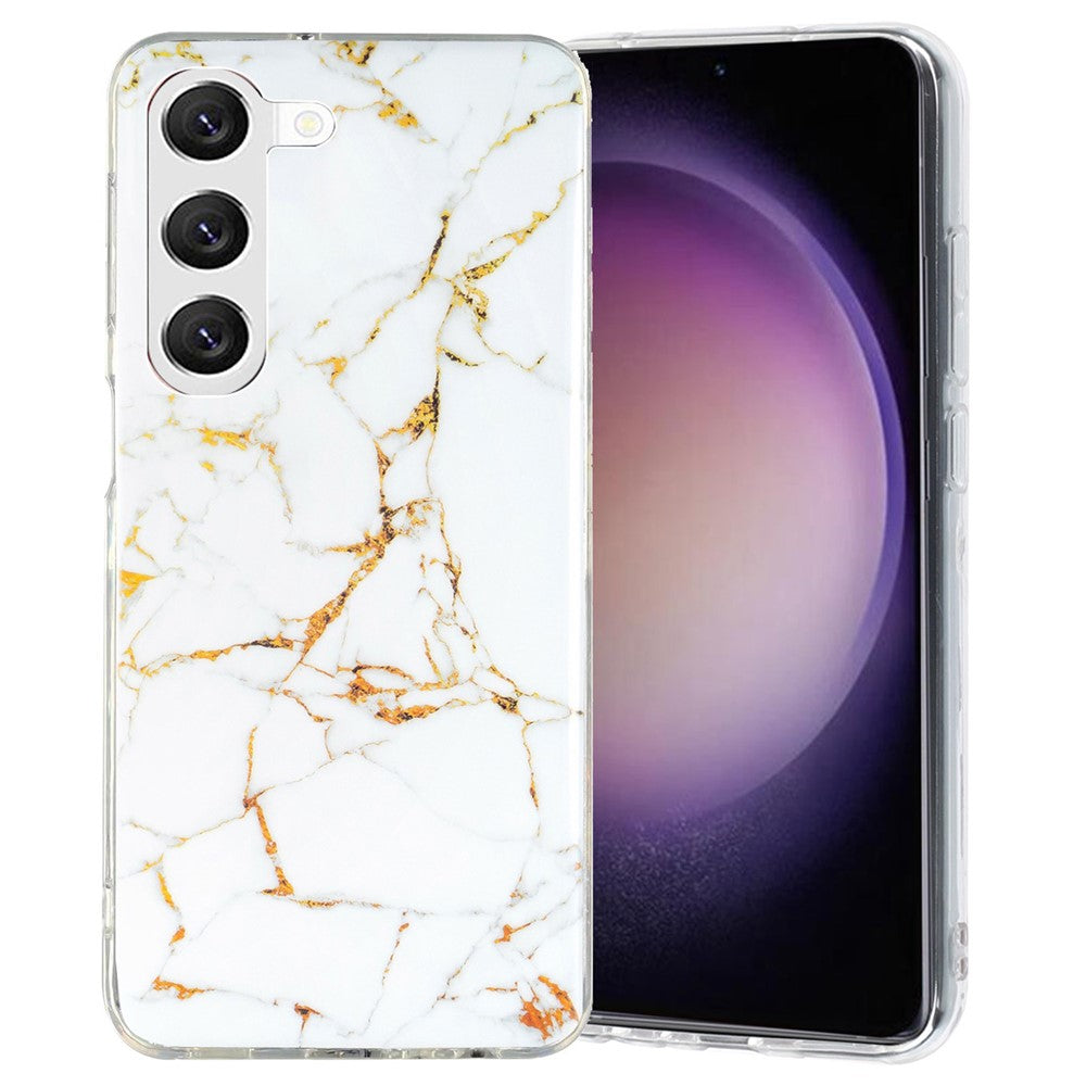 For Samsung Galaxy S23+ IMD Marble Pattern TPU Case Back Protector Bump Proof Phone Cover