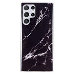 For Samsung Galaxy S23 Ultra IMD Marble Pattern Anti-collision TPU Case Back Protector Phone Cover