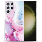 For Samsung Galaxy S23 Ultra IMD Marble Pattern Anti-collision TPU Case Back Protector Phone Cover
