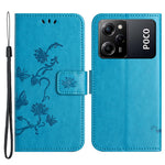 For Xiaomi Redmi Note 12 Pro Speed 5G / Poco X5 Pro 5G Imprinted Butterfly Flower PU Leather Wallet Phone Cover Folio Flip Stand Case with Strap