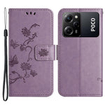 For Xiaomi Redmi Note 12 Pro Speed 5G / Poco X5 Pro 5G Imprinted Butterfly Flower PU Leather Wallet Phone Cover Folio Flip Stand Case with Strap
