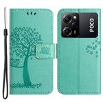 For Xiaomi Poco X5 Pro 5G / Redmi Note 12 Pro Speed 5G Owl Tree Imprinted PU Leather Stand Case Drop-proof Cell Phone Wallet Cover