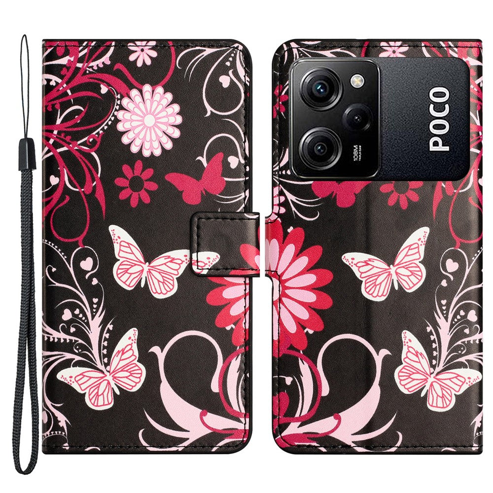 For Xiaomi Poco X5 Pro 5G / Redmi Note 12 Pro Speed 5G Phone Case PU Leather Pattern Printing Wallet Stand Cover