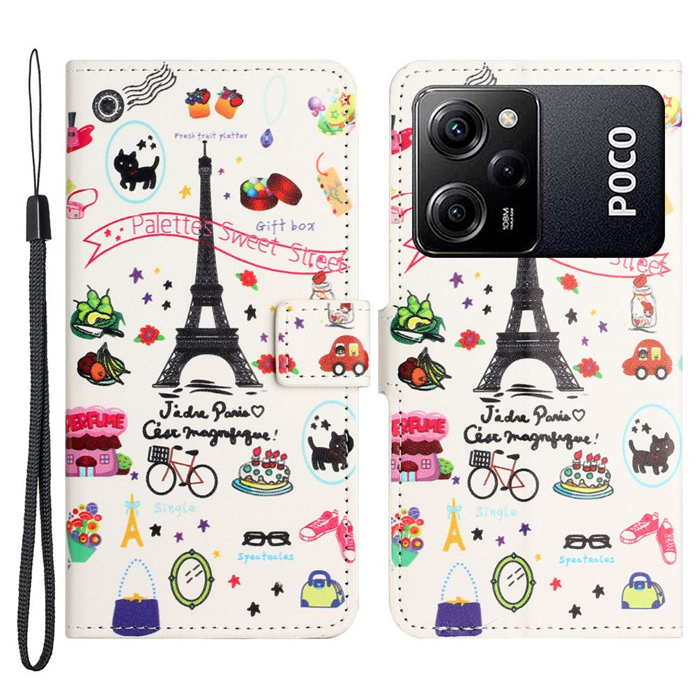 For Xiaomi Poco X5 Pro 5G / Redmi Note 12 Pro Speed 5G Phone Case PU Leather Pattern Printing Wallet Stand Cover