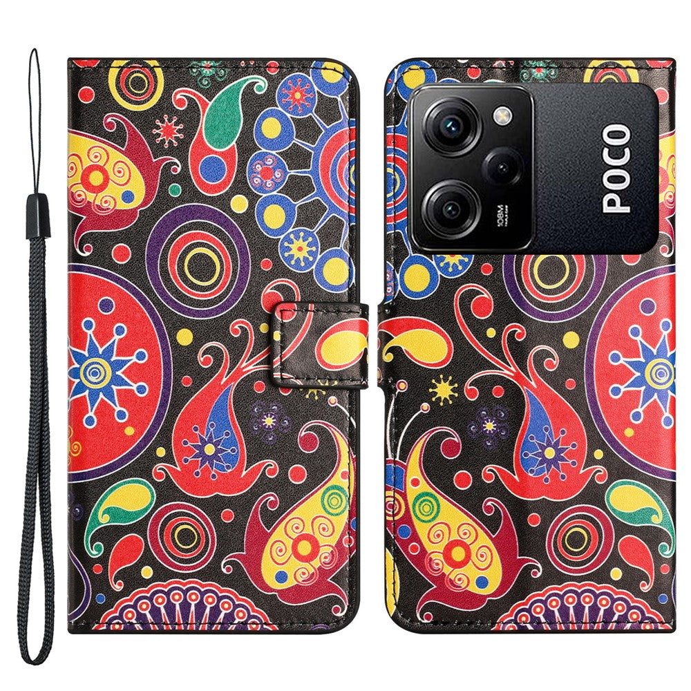 For Xiaomi Poco X5 Pro 5G / Redmi Note 12 Pro Speed 5G Phone Case PU Leather Pattern Printing Wallet Stand Cover