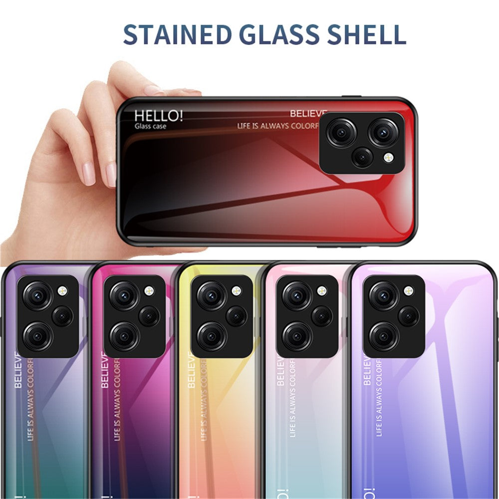 For Xiaomi Poco X5 Pro 5G / Redmi Note 12 Pro Speed 5G Phone Case Tempered Glass Slim Case