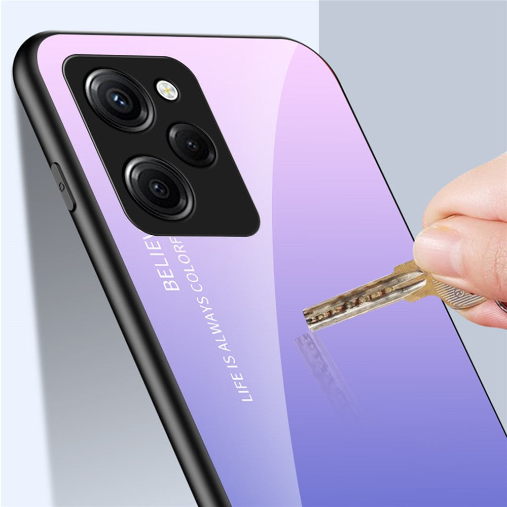 For Xiaomi Poco X5 Pro 5G / Redmi Note 12 Pro Speed 5G Phone Case Tempered Glass Slim Case