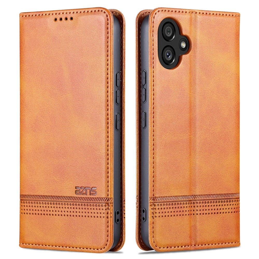 AZNS PU-lædertelefonetui til Samsung Galaxy A04e 4G / F04 4G / M04 4G, stander magnetisk flip-etui