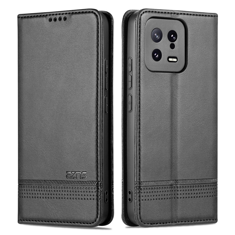 AZNS For Xiaomi 13 5G Flip Leather Phone Case Stand Wallet Cowhide Texture Shockproof Phone Cover
