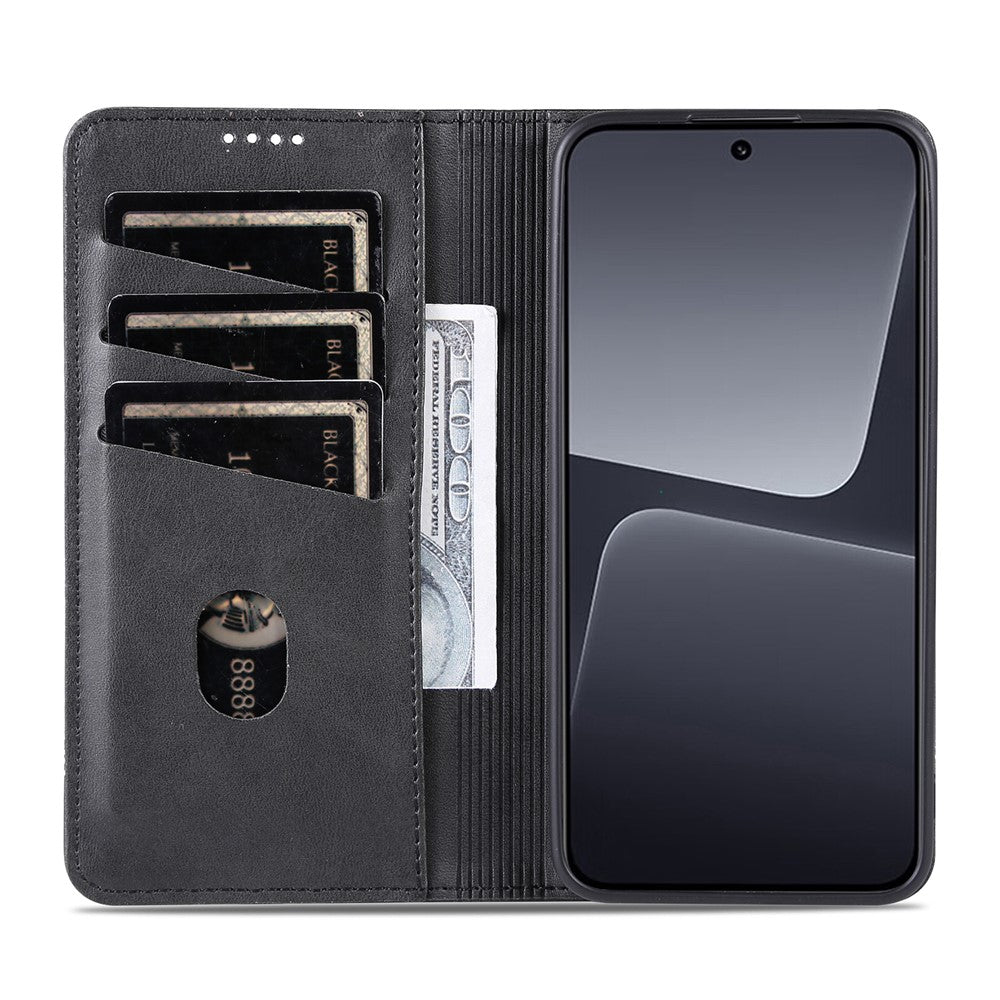 AZNS För Xiaomi 13 5G Flip Läder Mobilskal Stativ Plånbok Kohud Textur Stötsäkert mobilskal