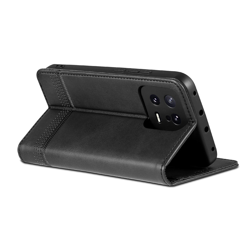 AZNS För Xiaomi 13 5G Flip Läder Mobilskal Stativ Plånbok Kohud Textur Stötsäkert mobilskal