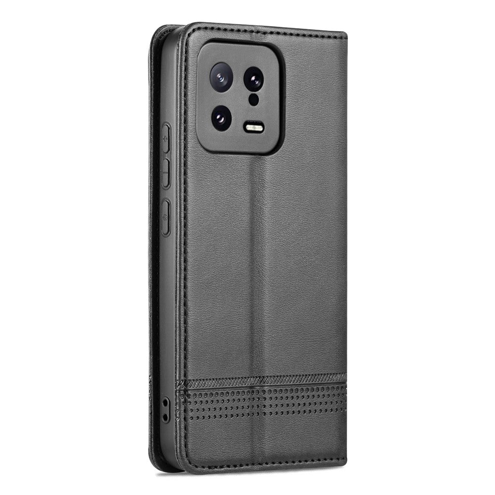 AZNS För Xiaomi 13 5G Flip Läder Mobilskal Stativ Plånbok Kohud Textur Stötsäkert mobilskal
