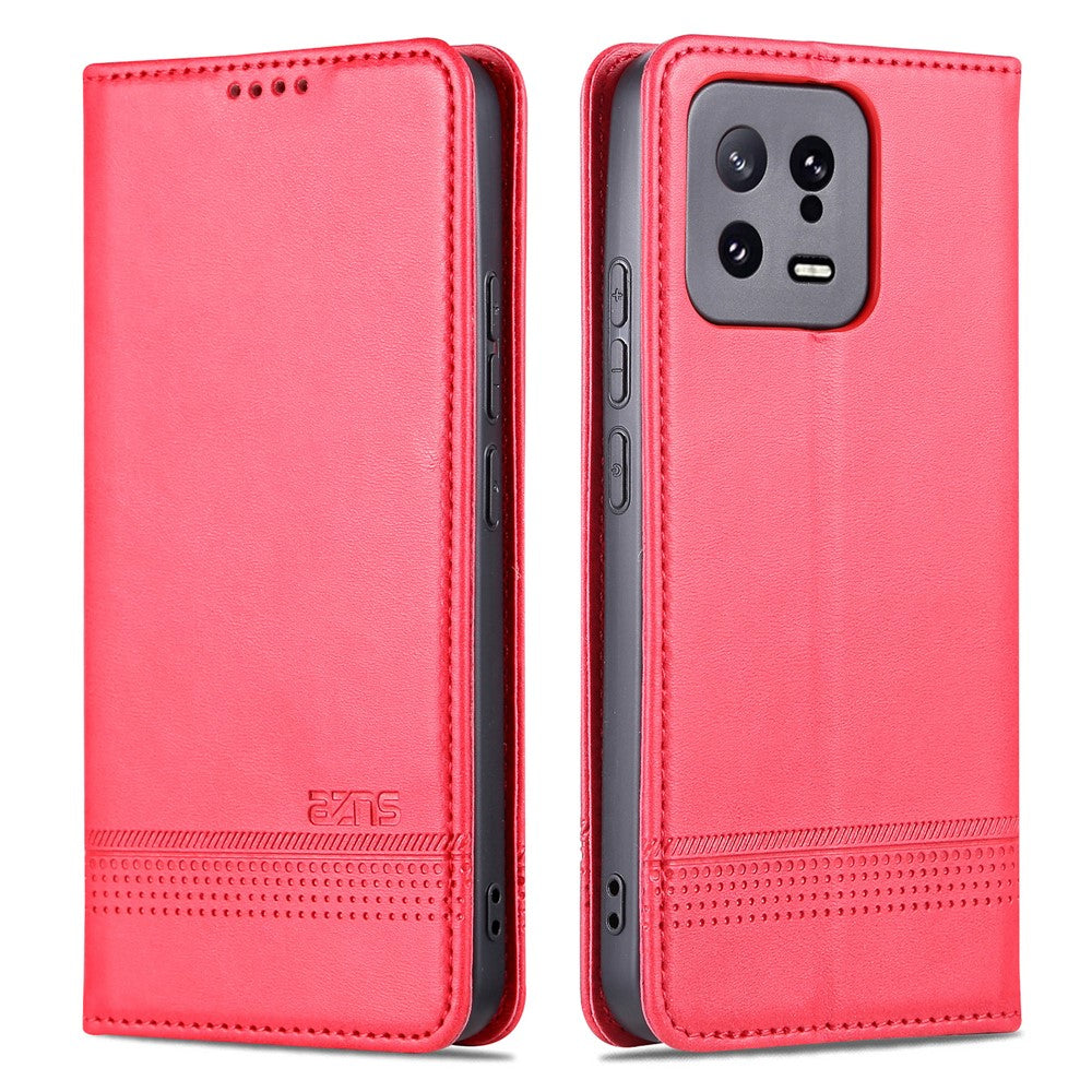 AZNS For Xiaomi 13 5G Flip Leather Phone Case Stand Wallet Cowhide Texture Shockproof Phone Cover