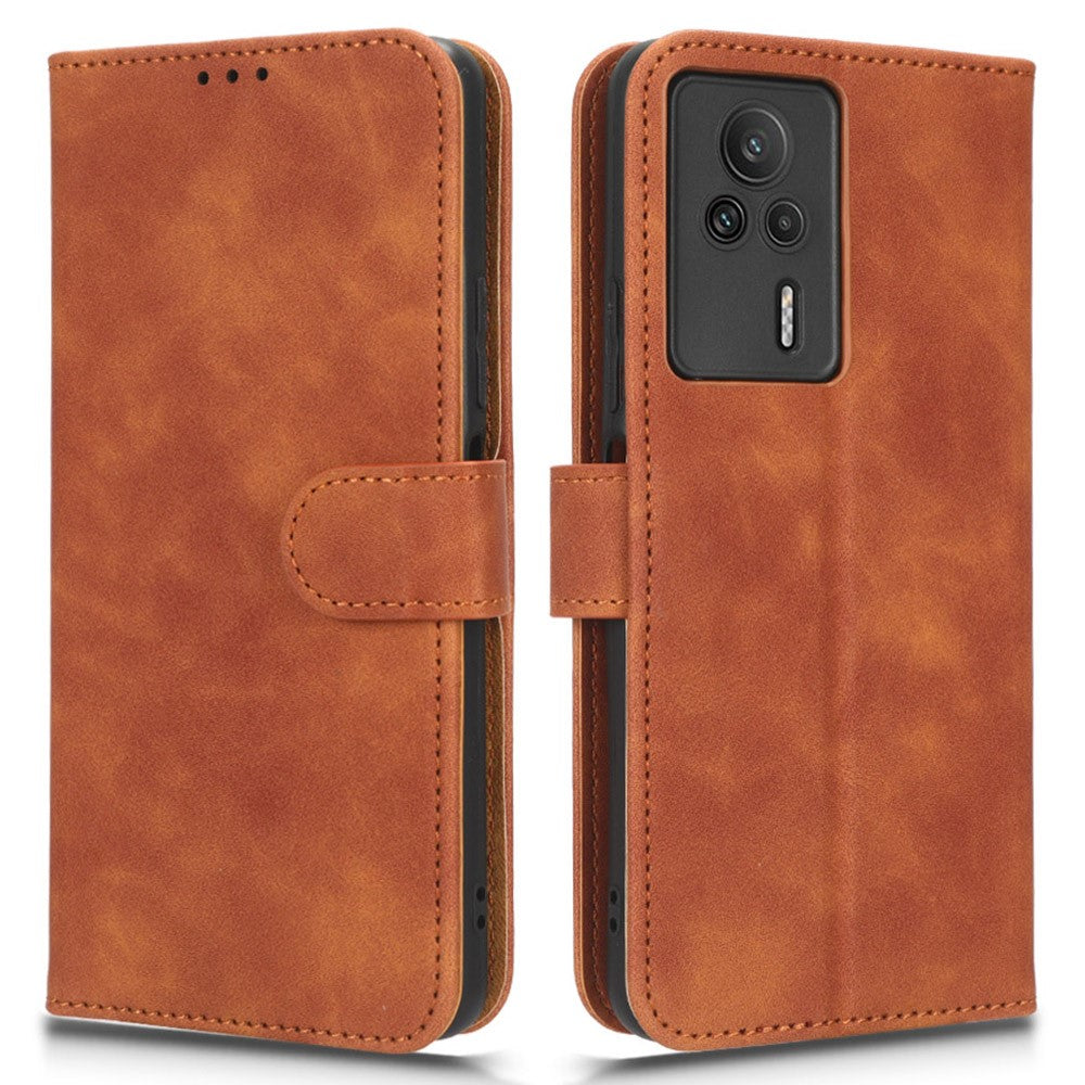 For Xiaomi Redmi K60E 5G Anti-fall Skin-touch hone Leather Case Wallet Stand Cell Phone Cover