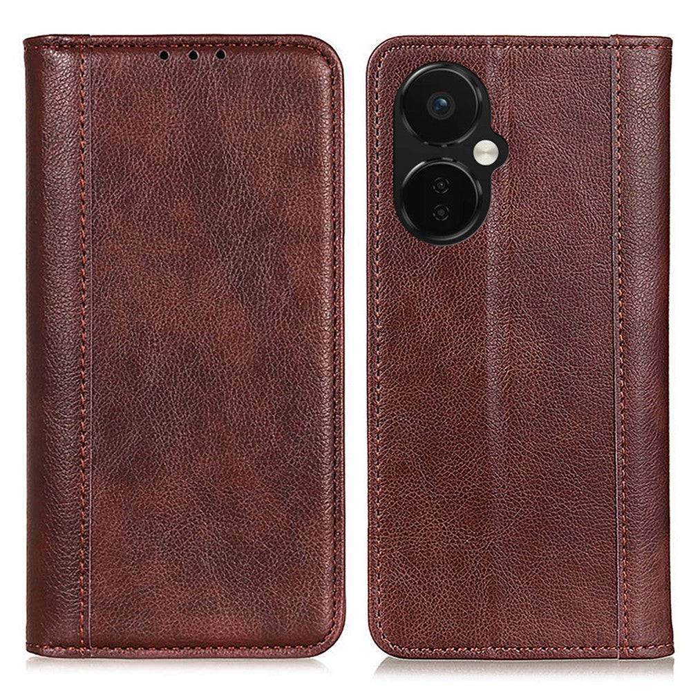 OnePlus Nord CE 3 Lite 5G / Nord N30 5G Split Läder Stativ Anti-fall mobilskal Litchi Texture Flip Plånboksfodral