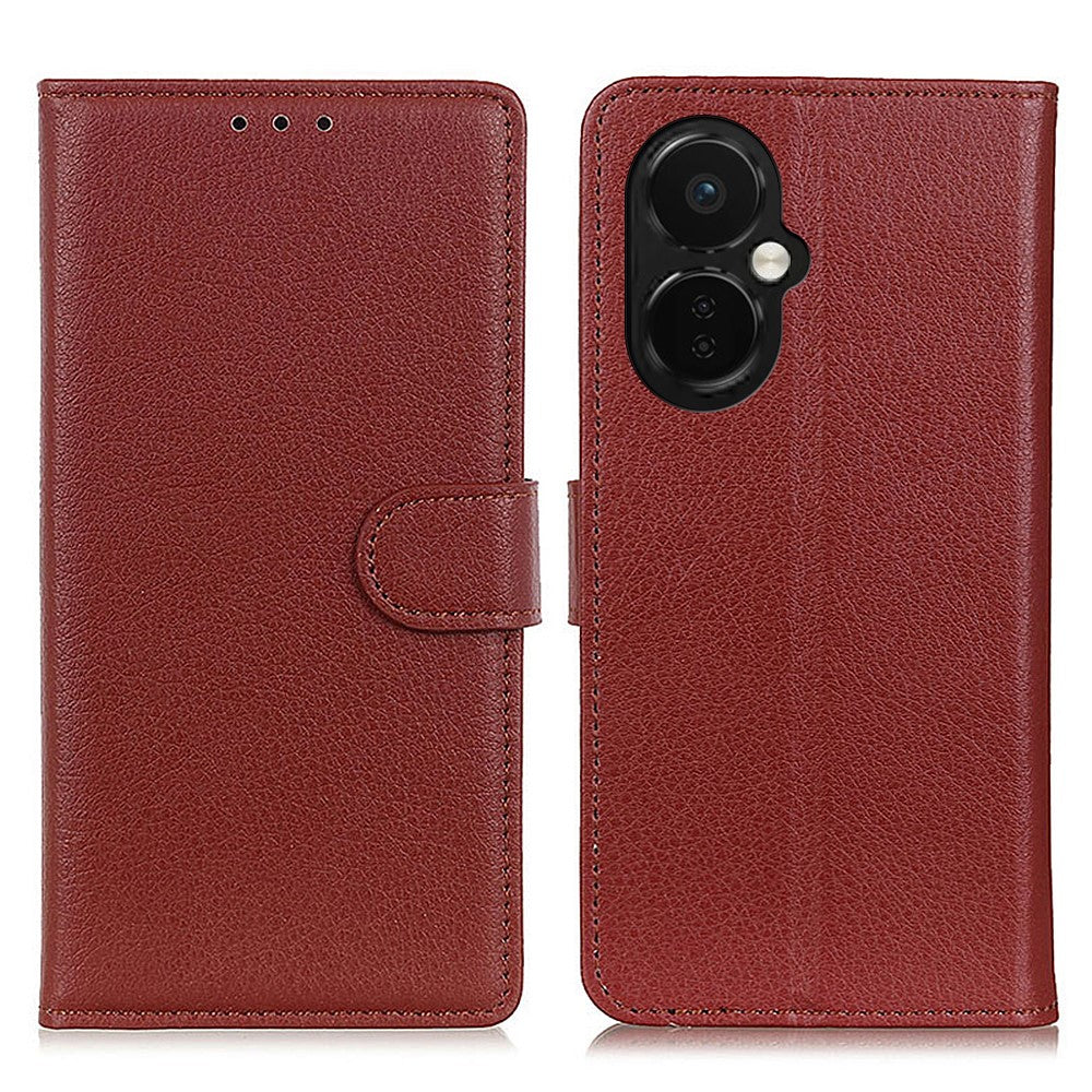 Flip-plånboksfodral för OnePlus Nord CE 3 Lite 5G / Nord N30 5G, Litchi-texturerat PU-läderfodral med stativ