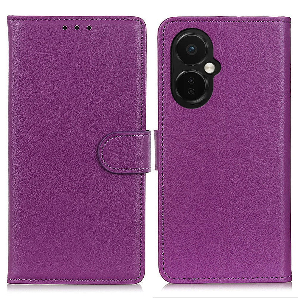 Flip-plånboksfodral för OnePlus Nord CE 3 Lite 5G / Nord N30 5G, Litchi-texturerat PU-läderfodral med stativ
