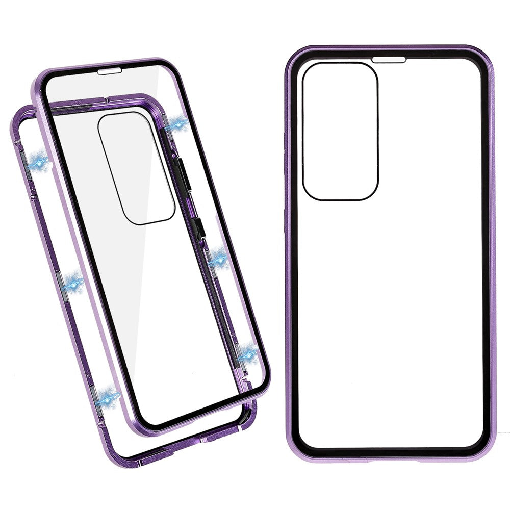 For Samsung Galaxy S23+ Full Body Case Magnetic Tempered Glass Double-Sided Phone Case