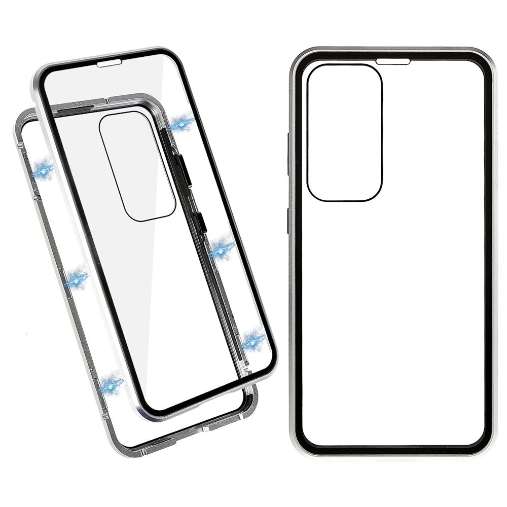 For Samsung Galaxy S23+ Full Body Case Magnetic Tempered Glass Double-Sided Phone Case