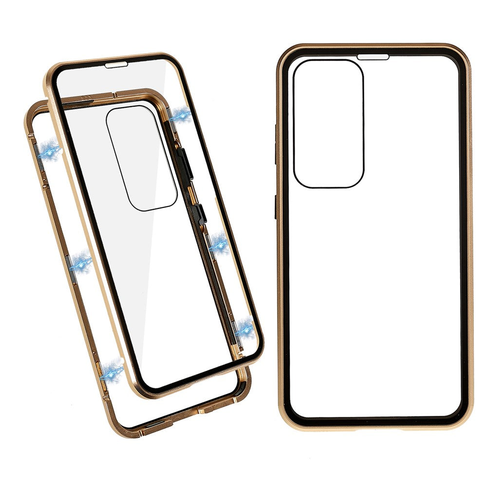 For Samsung Galaxy S23+ Full Body Case Magnetic Tempered Glass Double-Sided Phone Case